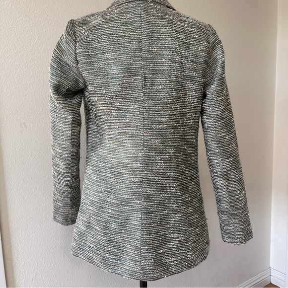 Lovers + Friends Tweed Relaxed Long Button Blazer Preppy Gray - Picture 4 of 14